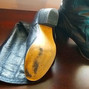 Black tall wide calf boots